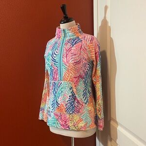 Lilly Pulitzer Women’s Skipper Terry Popover‎ UPF Half Zip Long Sleeve Top